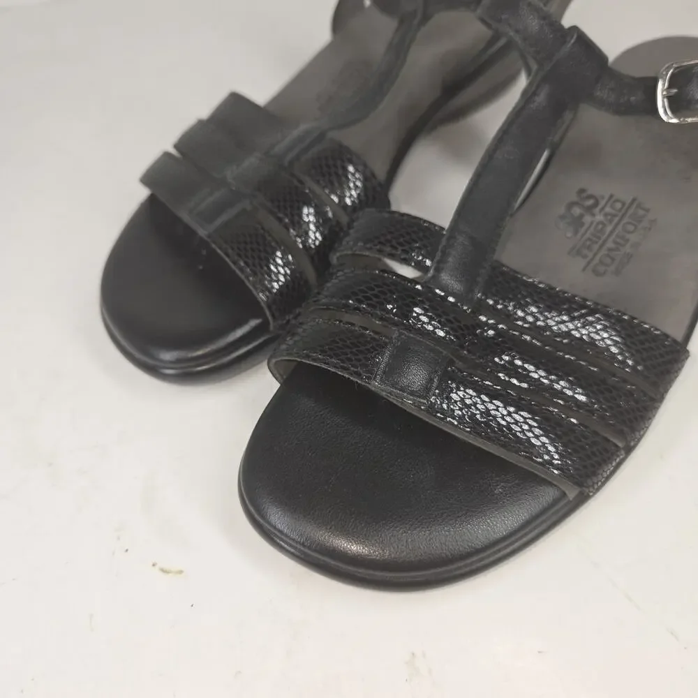 SAS Sandals Womens 6 Black Strappy Lagenlook Cottagecore Comfort Made In USA